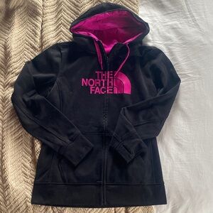 The North Face Black and Pink Full Zip Hoodie